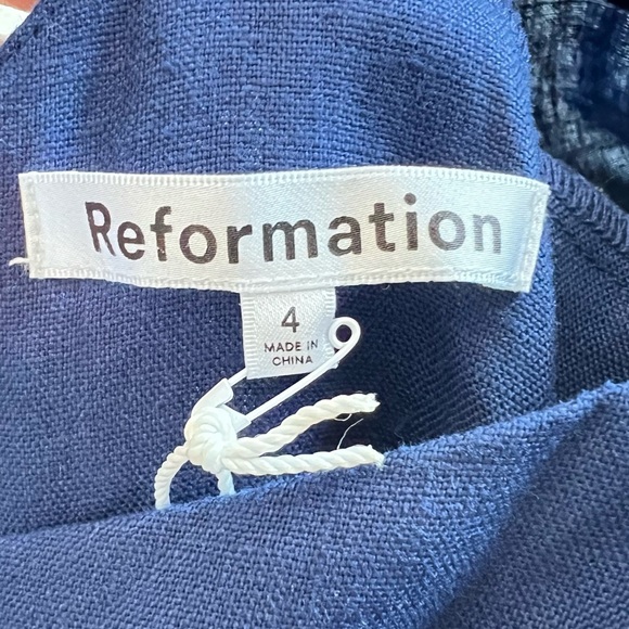 Reformation Belgium Linen Dress Danube Size 4 NEW - Picture 15 of 16